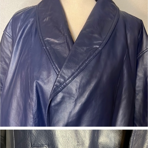 34W Women’s Genuine leather coat Navy Blue - Picture 5 of 16